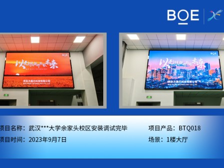咸寧武漢***大學余家頭校區1樓大廳BTQ018安裝調試完畢