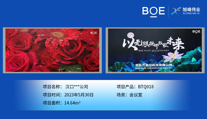 漢口***公司安裝調(diào)試完成！ 尺寸:7.04*2.08m； 像素點:3784*1118